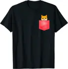Футболка с карманами для малышей, симпатичная летняя футболка большого размера с изображением собаки Сиба-ину