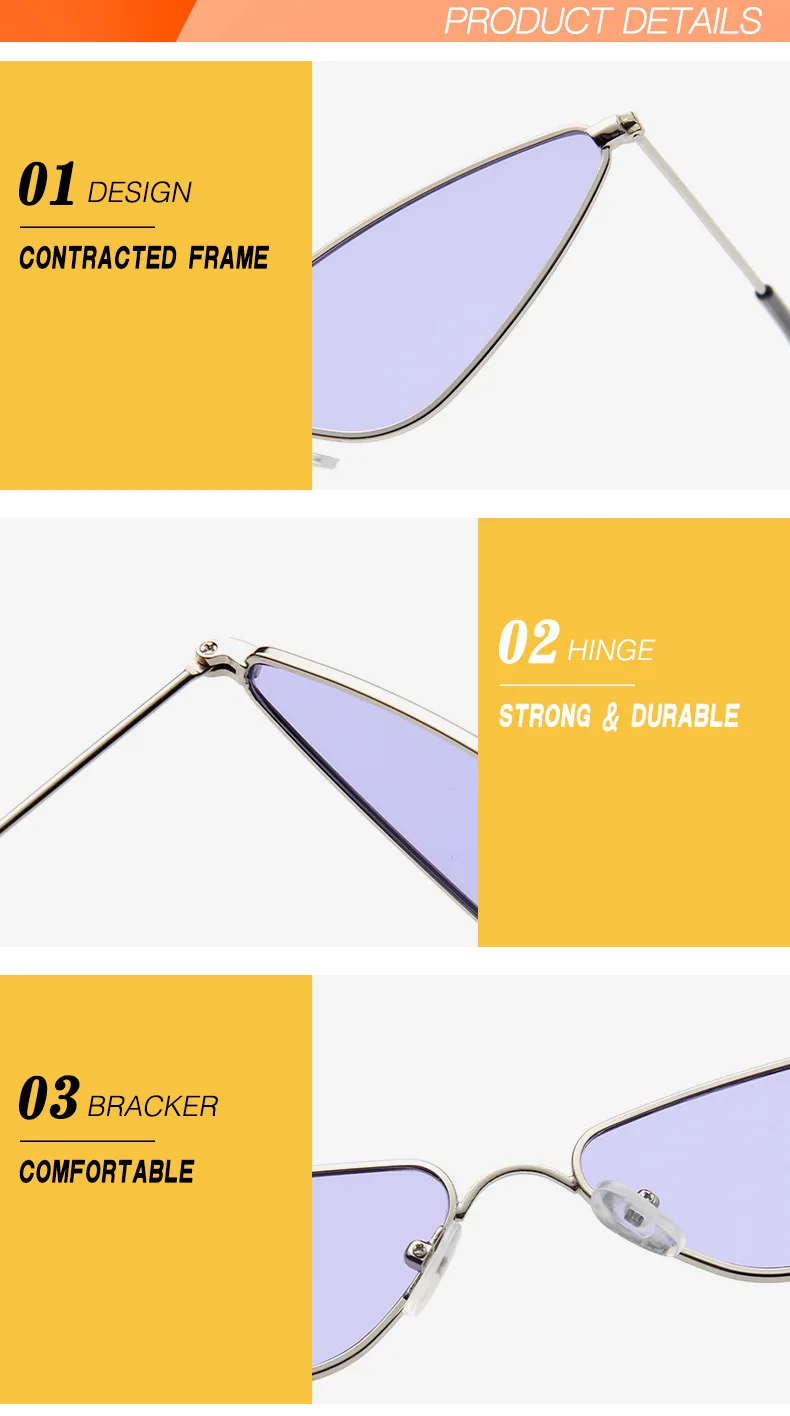 

2021 new small frame sunglasses fashion triangle butterfly metal sunglasses