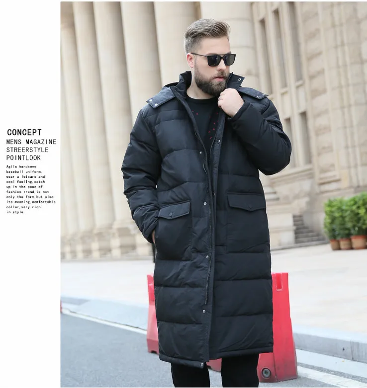 XL-7XL, 8XL, 9XL, 10XL, зимний теплый пуховик, плюс удобрение, большой размер, с капюшоном, Повседневный, мужской пуховик
