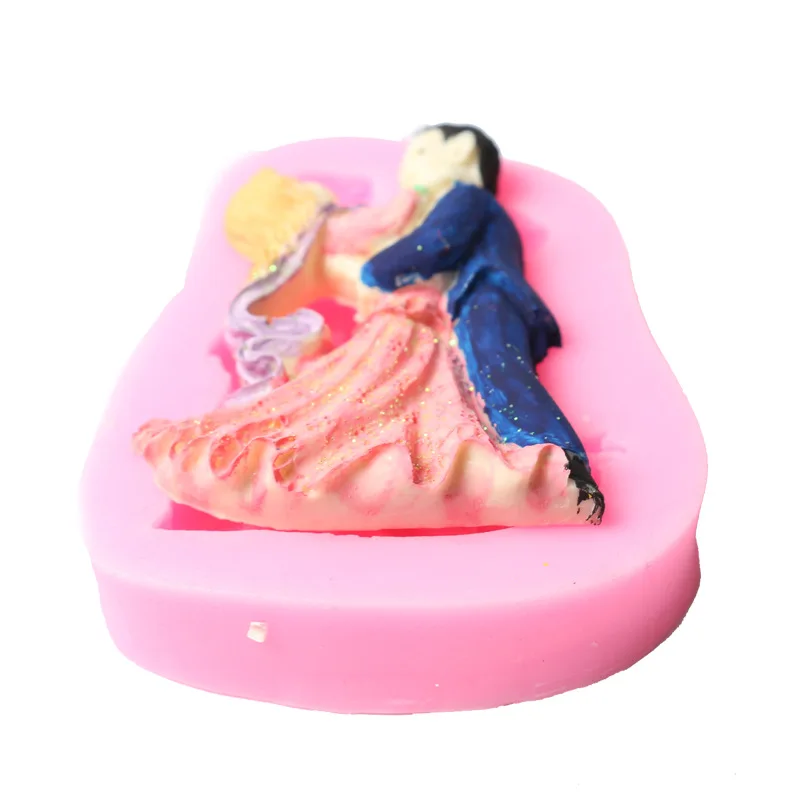 Свадебные Жених и невеста в форме торта силикона форма шоколадовая формы для