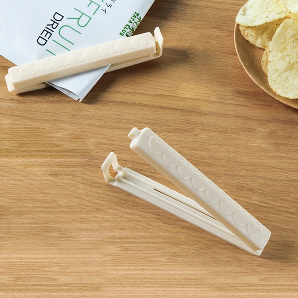 

25PCS Creative Clamps Portable Food Sealing Clips Mini Food Bag Clips Snack Bag Sealers (Ivory)
