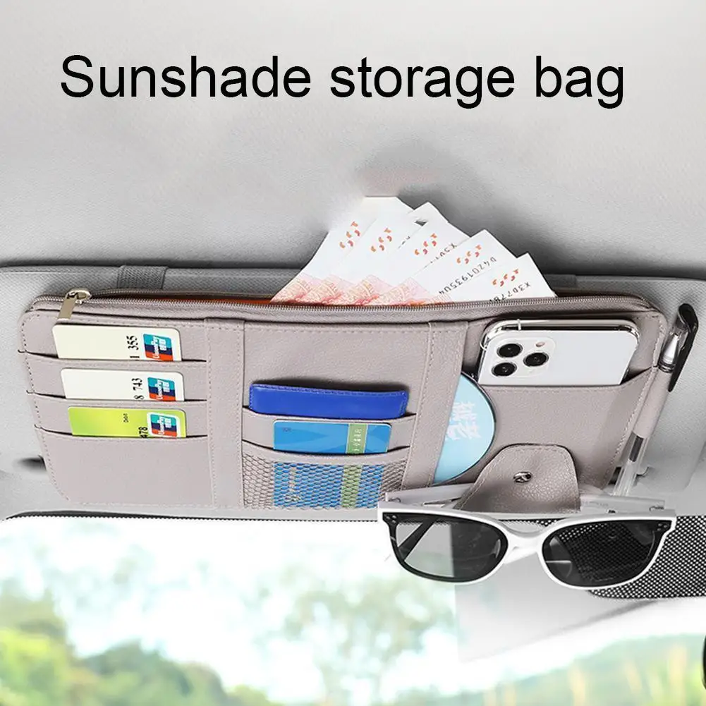 

Car Sun Visor Bill Pen Business Card Holder CD DVD Car Accessories Storage Tidying Stowing Sunglasses Clip Box Organizer I7E9