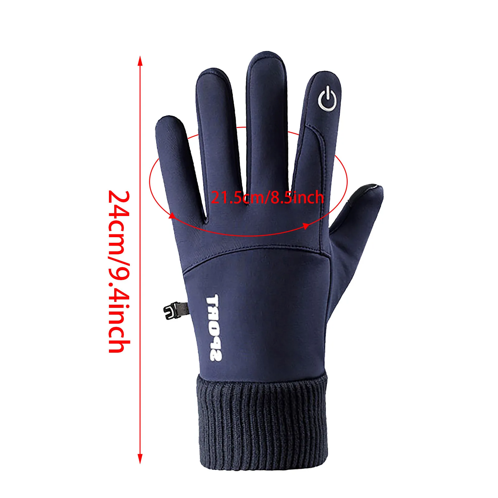

Winter Unisex Adult Warm Solid Navy Fingers Separated Gloves Tou-ch Screen Winter Velvet Waterproof Skidproof Climbing Glove