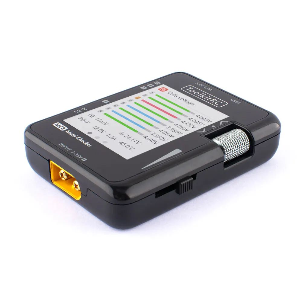 

ToolkitRC MC8 Smart Battery Multi-Checker Balancer Receiver Signal Tester Quick Charge Function