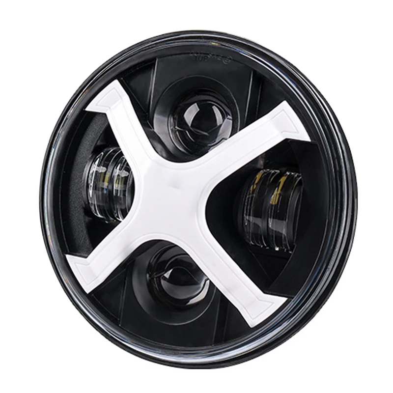 

Мотоциклетные 7-дюймовые круглые светодиодные фары DRL дальний/ближний свет 50 Вт 30 Вт кольцо Янтарный ангельский глаз для любого с 7-дюймовым ...