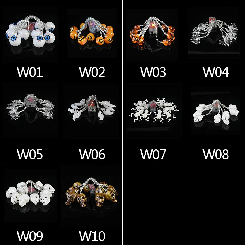 

1.5m Halloween Party Decor LED Light String Pumpkin Spider Bat Skull Lamp String Halloween Event Home Garden Outdoor Decor Light