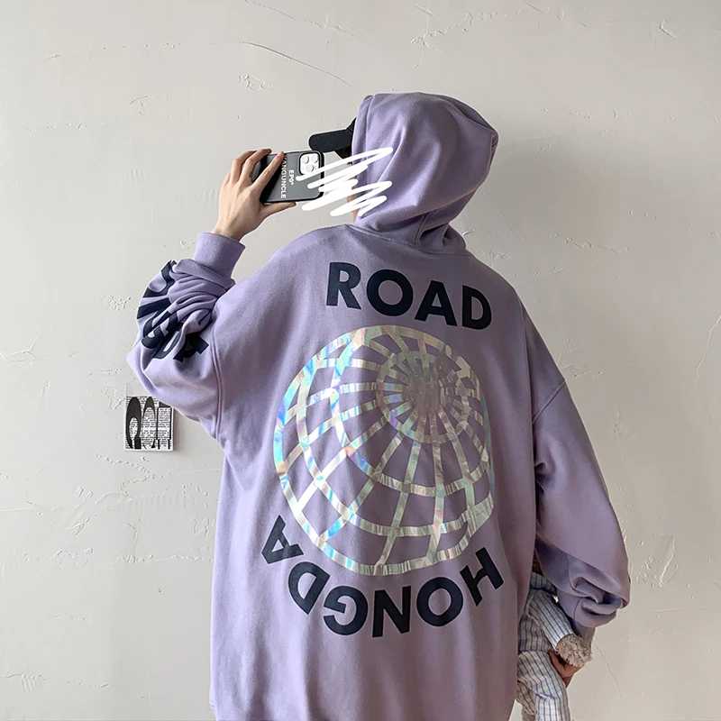 

High Street Men Hip Hop Hoodies New Printed Spring Autumn Hooded Tops Male Loose Casual Long Sleeve Sports Sweatshirt 5XL-M