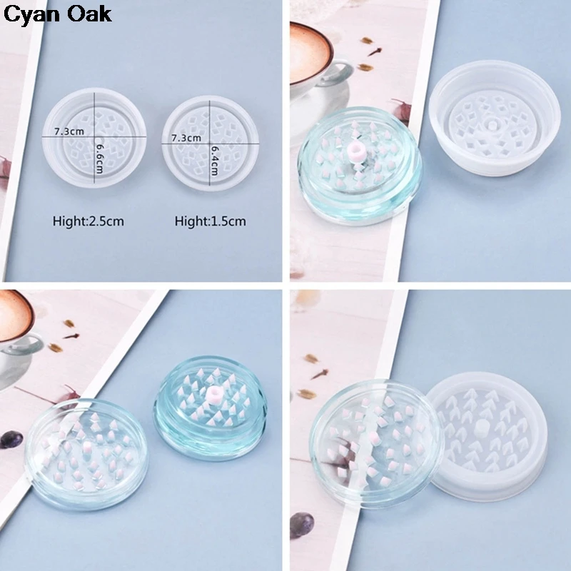 

Crystal Epoxy Resin Mold Tobacco Grinder Leaf Herbal Herb Smoke Spice Crusher Silicone Mould DIY Crafts Baking Tools