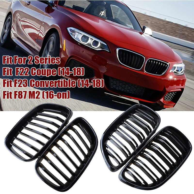 Front Kidney Grille Bumper Black Performance Style Grill Fit For BMW F22 F23 F87 M2 2 Serie Car Accessories Tuning