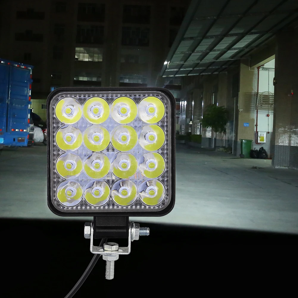 

Square 48W LED Work Light 12V 24V Off Road Flood Spot Lamp For Car Truck SUV 4WD