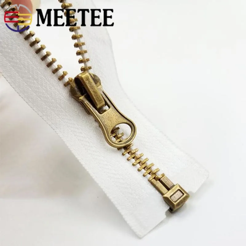 Meetee 3 #5 #50/60/70 см бронзовая металлическая молния с открытым хвостом для пальто