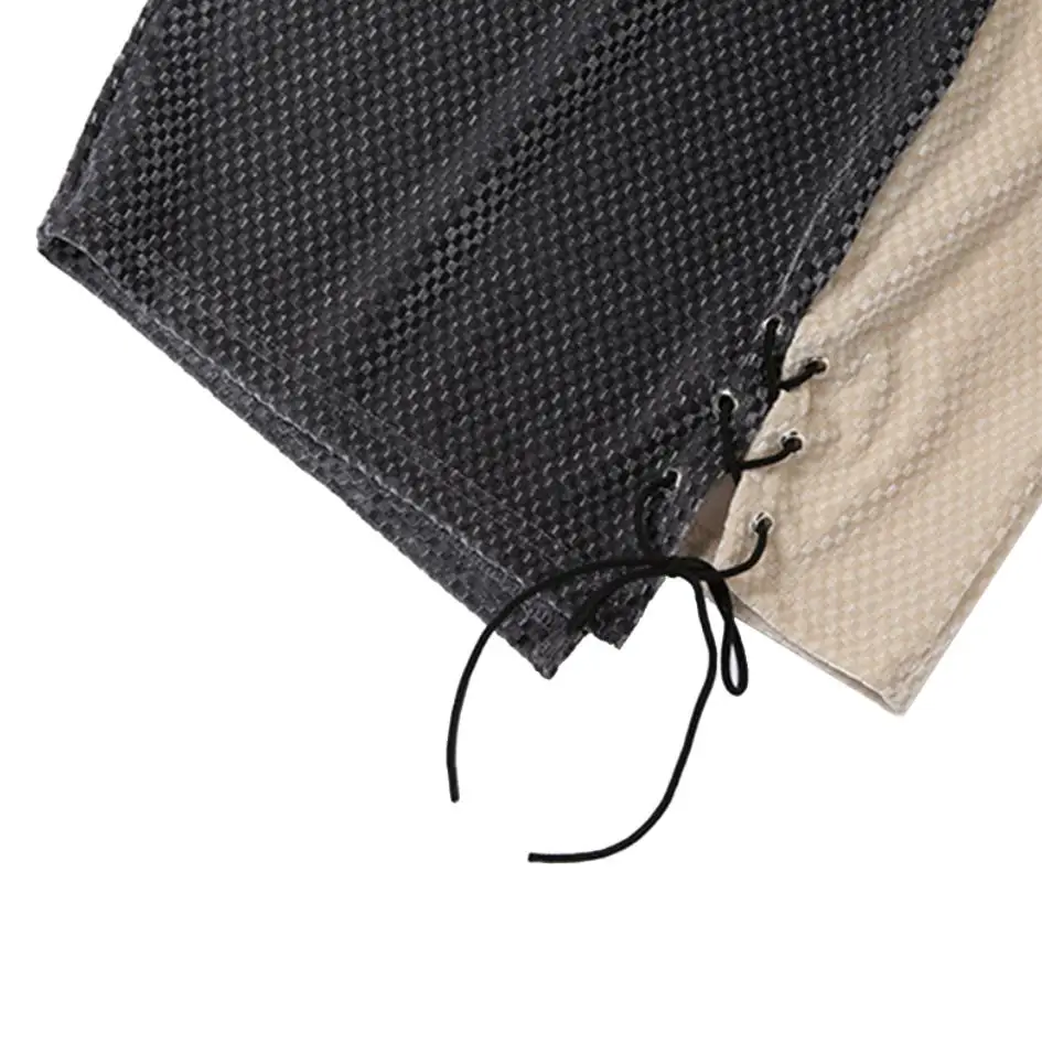 

Womens Fashion Contrast Color Skirt Personality High-waist Bandage Split Skinny Short Skirt