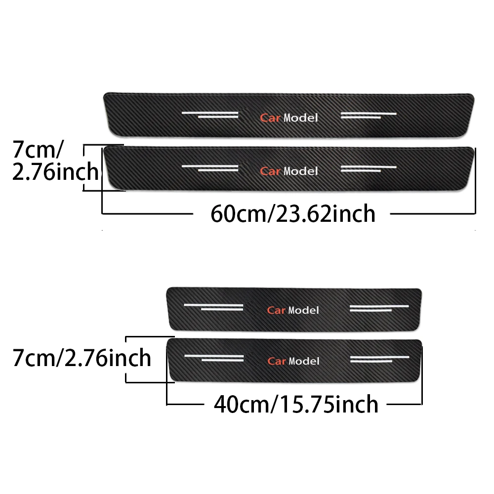 

4Pcs Car Door Threshold Plate Anti-Scratch Carbon Fiber Sticker For Honda City Odyssey CRV HRV Legend Jazz RR VTi Si Accessories