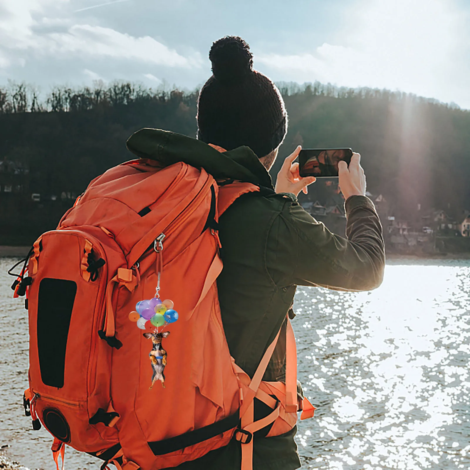 Подвесное украшение в виде милой собаки с красочным аэросферическим орнаментом