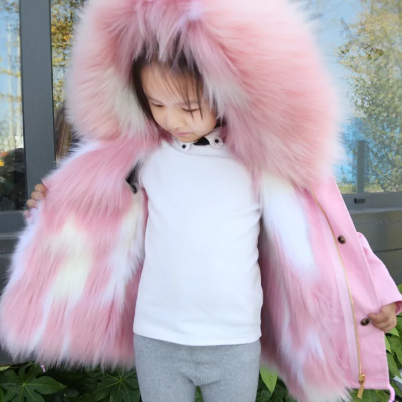 

2019 Winter Hooded Girls Jackets Fur Warm Boys Coats Windproof Thick Children Outerwear Teenager Kids Windbreaker Clothes