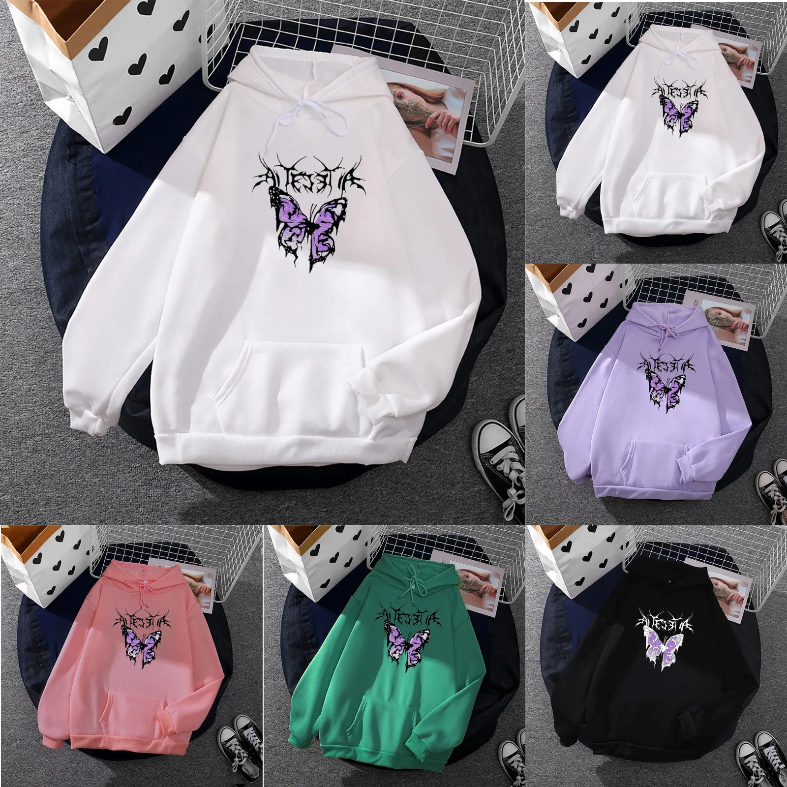 

Толстовка в стиле оверсайз с длинным рукавом, в готическом стиле