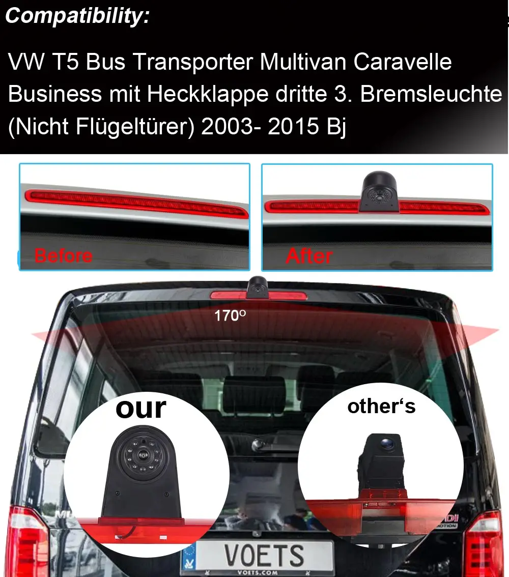 Автомобильная камера заднего вида с HD CCD стоп светильник для VW T5 2003 2015 высоким