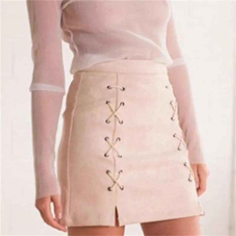 

Women's Skirt Sexy Pencil Skrits Women Bandage Fabric Strap Slim Skirt Package Hip High Waist Short Skirt Cinghie da donna