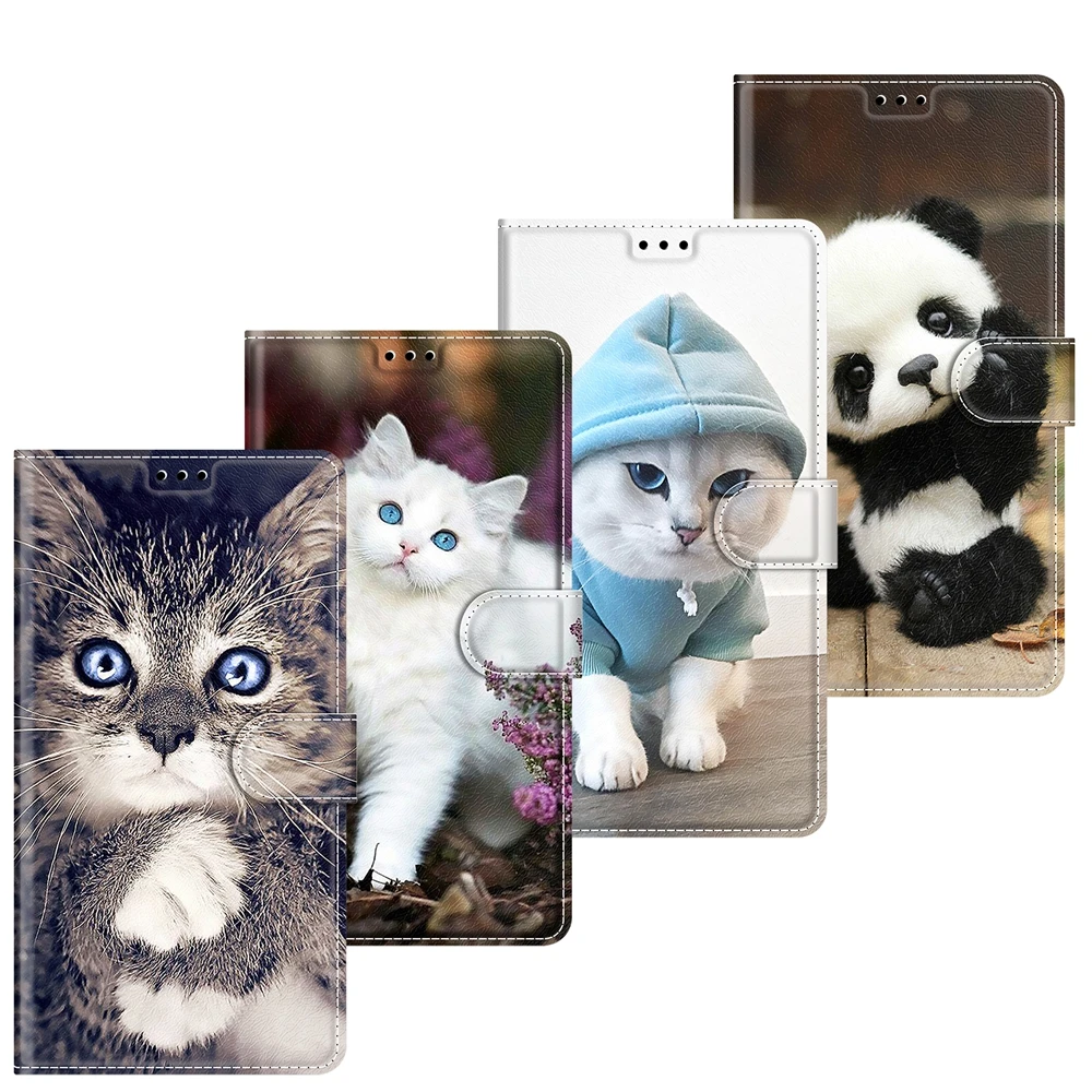 

Capa Redmi Note 9 9S 3D Panda Cat Leather Case for Funda Xiaomi Redmi Note 10 Pro Max 10S 8 8T 7 4X Case Flip Wallet Phone Cover