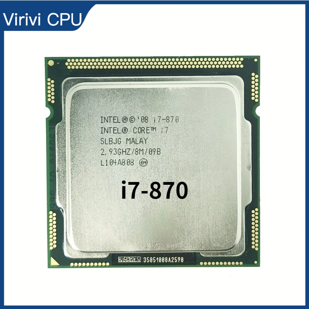 

Core i7 870 2.93 GHz Quad-Core L3 8M Processor Socket 1156 CPU SLBJG 95W