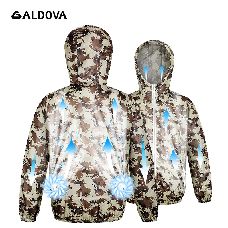 Камуфляжная светящаяся куртка с вентилятором 3-скоростная водонепроницаемая