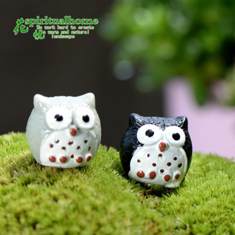 Мини красочная Ночная Сова маленькое полимерное украшение маленькая статуя