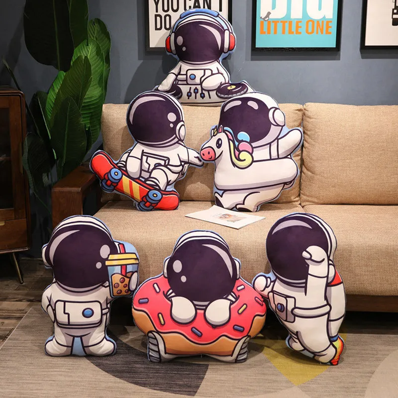 

New Astronaut Pillow Stuffed Plush Toy Printed Plush Pillow Bedroom Cushion Removable And Washable Christmas gifts