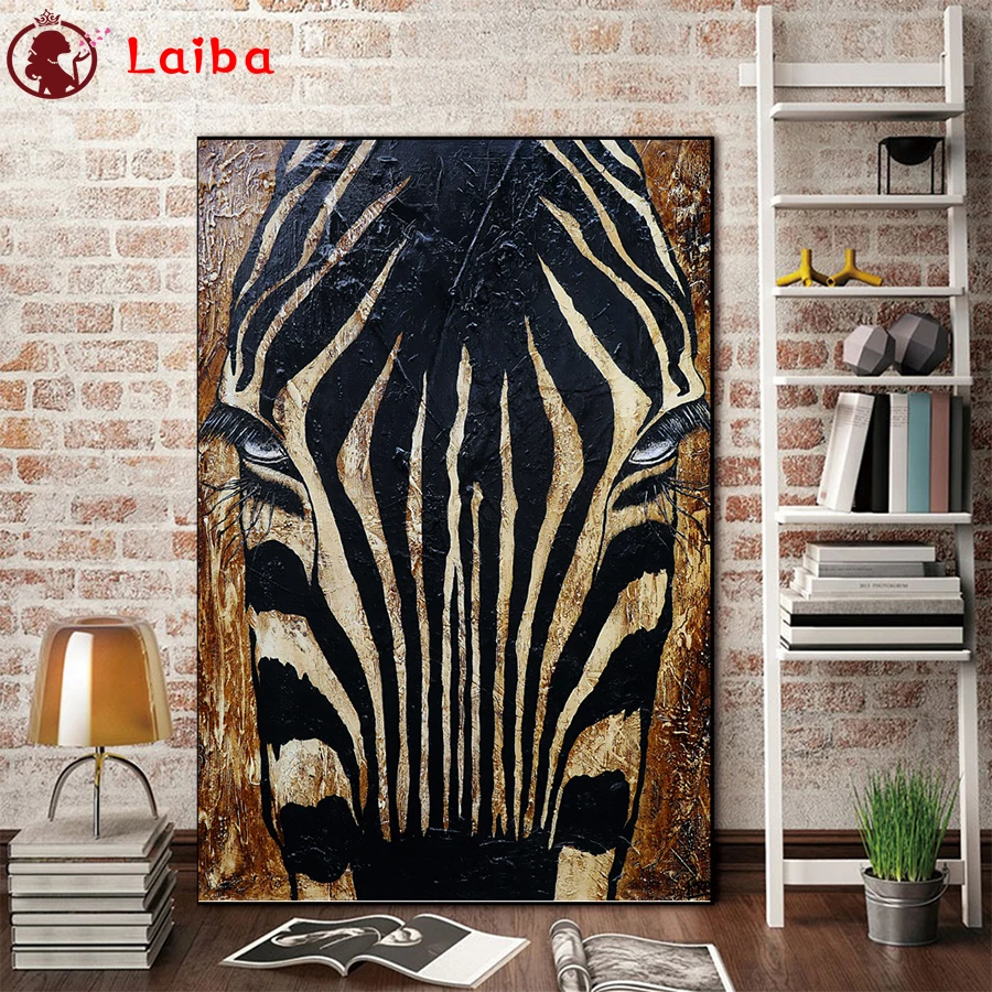 

New diamond embroidery mosaic Abstract animal art, zebra portrait diamond paintings full drill stitch cross of picture art