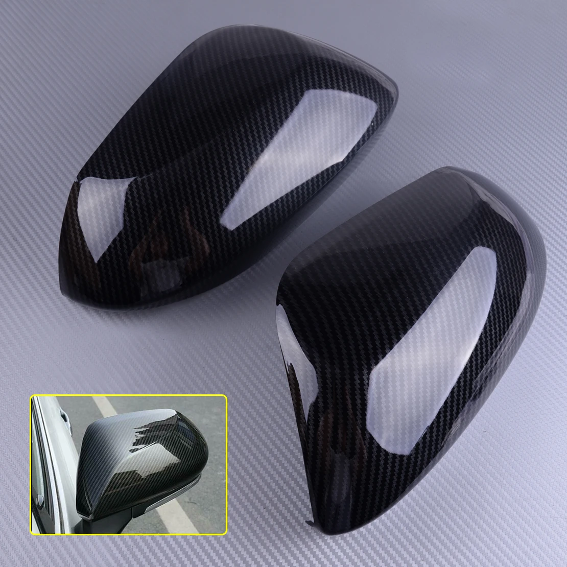 

DWCX 2pcs Carbon Fiber Black Car Side Wing Door Rear View Mirror Back Cover Trim ABS fit for Toyota Corolla Hatchback 2019 2020