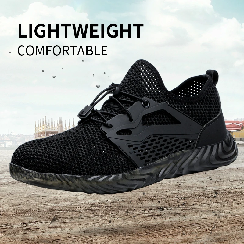 DYKHMILY Рабочая безопасная обувь для мужчин и женщин со стальным носком устойчивые