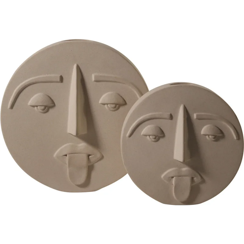 

Nordic Style Modern Face Mask Ceramic Vase Home Decoration Flower Vases Head Matte Table Flower Vase for Wedding Decoration Prop