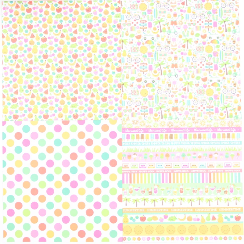 12 шт. 6 дюймов с одной стороны Милый Летний узор креативная бумага для творчества