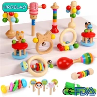 1pcs montessori music rattle educational wooden toy dumbbells 3d sensory jigsaw brain training early intellectual learning toys