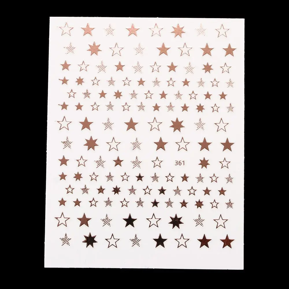 Geometry 3D Nail Ornaments Glitter Stars Art Decoration Foil Decals Manicure Accessories Stickers | Красота и здоровье