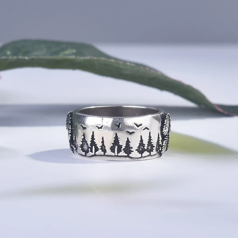 

Newest Vintage Silver Plated Carving Forest Wolf Head Rings For Men Fashion Jewelry Party Gift Retro Viking Animal Finger Ring