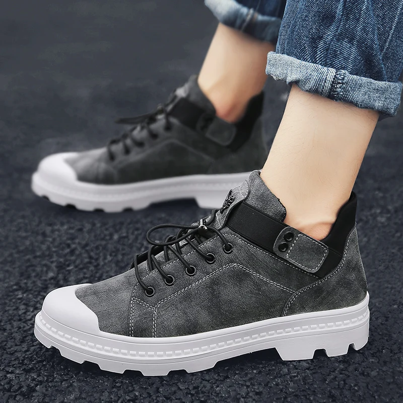 2019 ботинки мужские зимние из натуральной кожи повседневные весенние ботильоны %