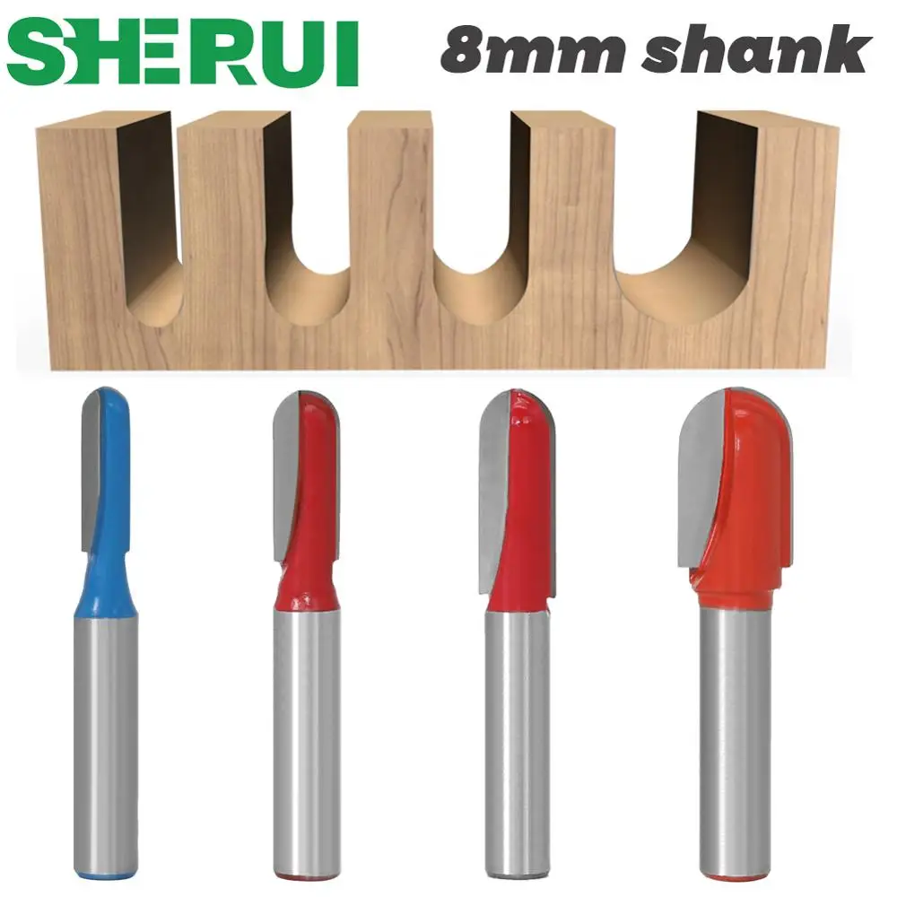 1PC8mm хвостовик ЧПУ Карбид Концевая фреза инструмент с длинным лезвием круглый нос