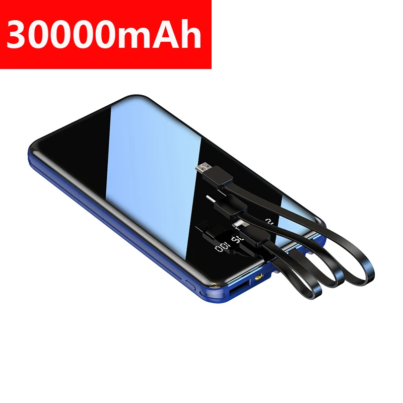 100% новый внешний аккумулятор 30000 мАч для Xiaomi портативный быстрая зарядка