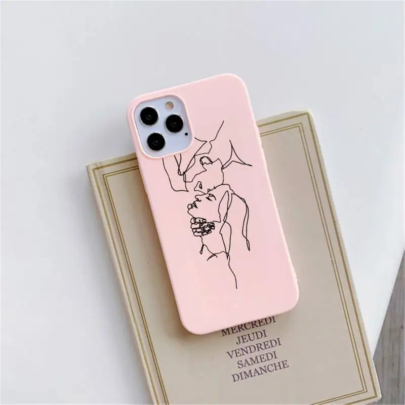 

Funny Abstract Art Lines Phone Case Candy Color for iPhone 6 6S 7 8 11 12 XS X SE 2020 XR mini pro Plus MAX funda