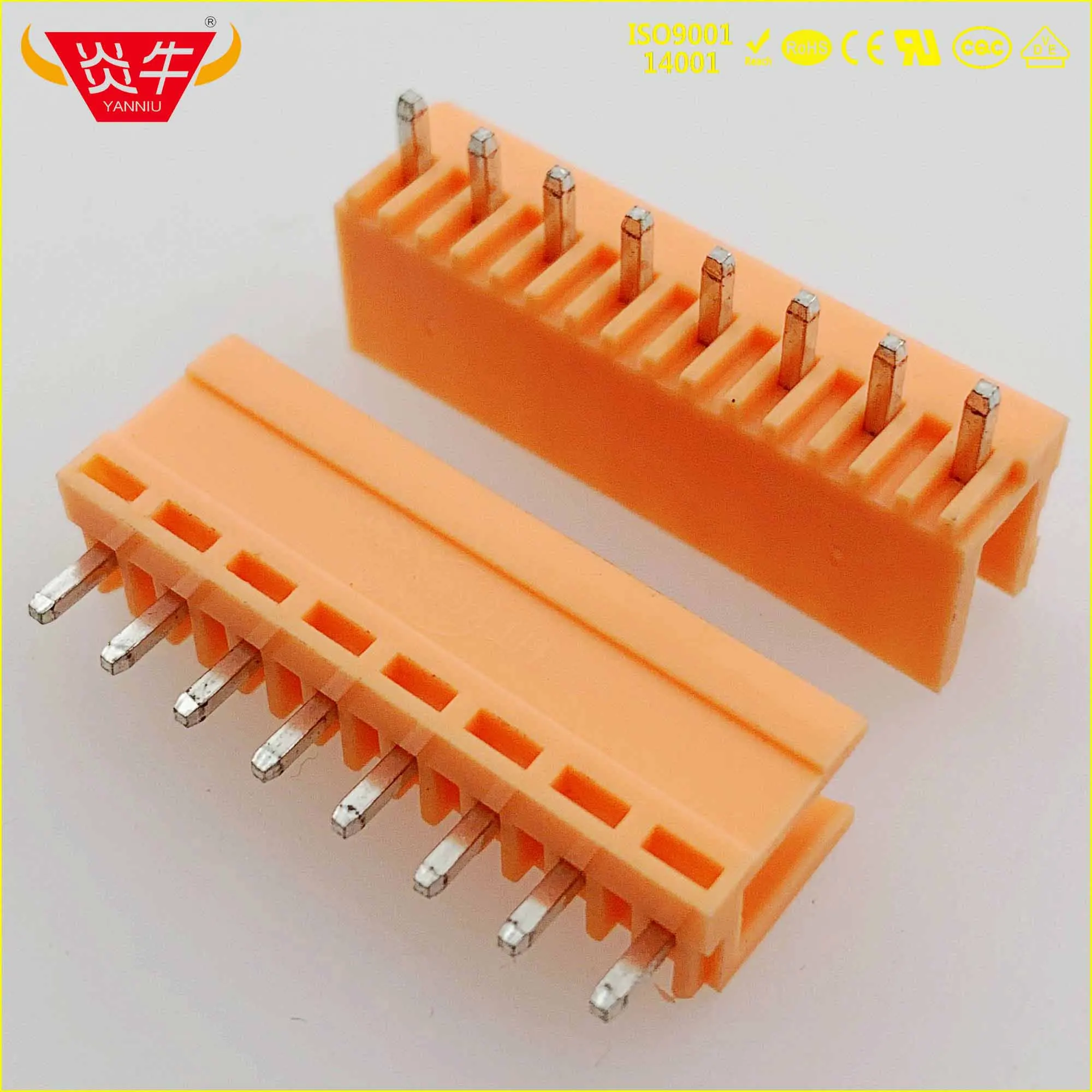 HT396V 3,96 2P~ 12P разъем печатной платы штепсельный Блок 15EDGVC 3,96 мм 2PIN~ 12PIN оранжевый проводной терминал Феникс контакт KEFA - Цвет: HT396V-3.96-8P