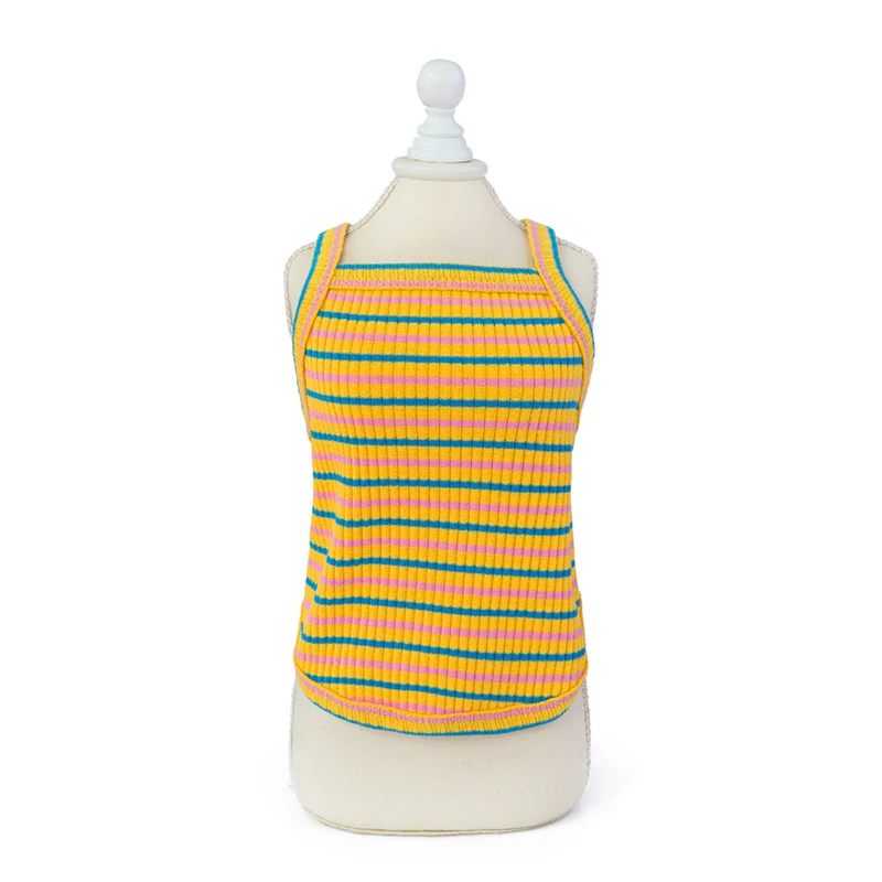 

Classic Cute Stripes Color Pet Supplies Fashion Camisole Summer Dog Vests Clothes Size S-2XL Spring Summer Cotton Puppy Clothes