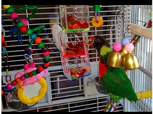 

Bird Foraging Toy Acrylic Multi-Layer Feeder Box Parrot Climbing Bite for Parakeet Macaw Conure Cockatiel Lovebird Finch