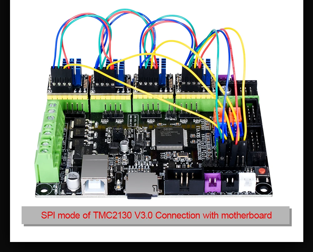 BIGTREETECH TMC2130 V3.0 Драйвер шагового двигателя бесшумный SPI 3D-принтер части для SKR V1.3 mini E3 ramps 1,4 MKS GEN
