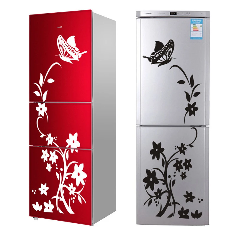

High Quality Creative Refrigerator Black Sticker Butterfly Pattern Wall Stickers Home Decoration Kitchen Wall Art Mural Decor