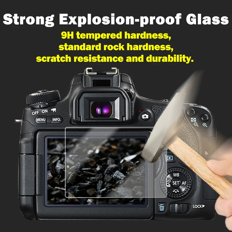 Самоклеящееся закаленное стекло для камеры EOS 760D основной ЖК-дисплей + информация