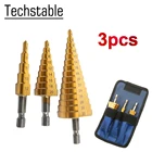 Ступенчатое сверло, коническое сверло из быстрорежущей стали с титановым покрытием для металла, 4-122032 мм, металлические аксессуары для электроинструментов