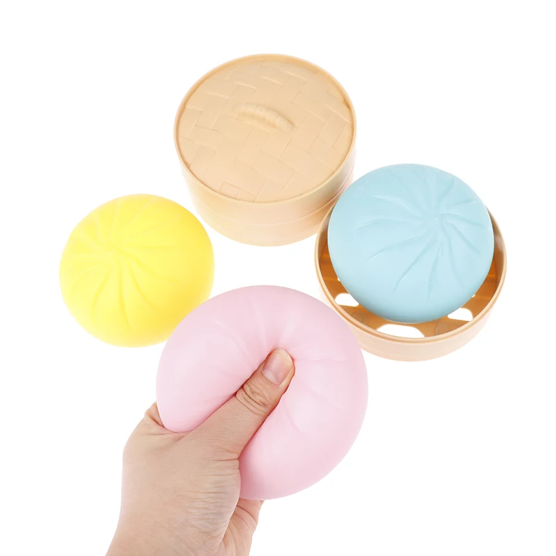 

1PC Steamer of Steamed Colorful Stuffed Big Buns Fidget Sensory Toy Autism Special Needs Stress Reliever Stress Soft Squeeze Toy