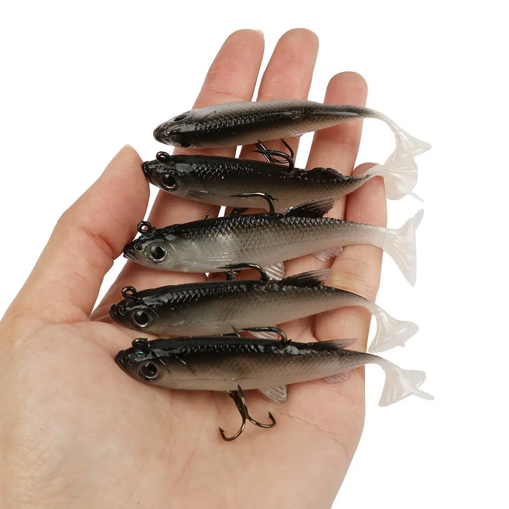 

Goture 5 Pieces Soft Fishing Lure Wobbler Swimbait Silicone Isca Artificial Bait Carp Fishing Lead Jig Fish Pesca 13g/8.5cm