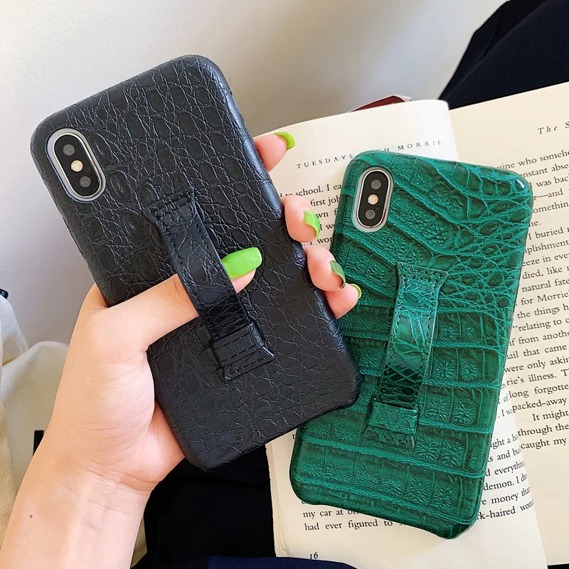 Жесткий чехол из искусственной кожи с зеленой крокодиловой змеиной кожей для iPhone