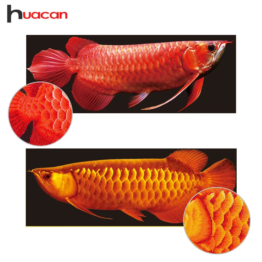 

Huacan, специальная Алмазная вышивка, мозаика, рыба, DIY 5D алмазная картина, вышивка крестом, животные, украшение для стен